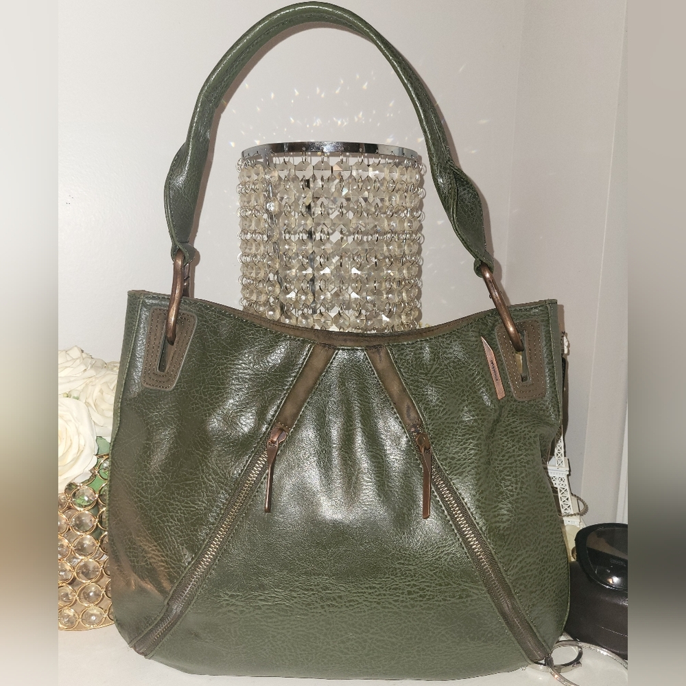 MATT & NAT Elegant Olive Green  Handbag
